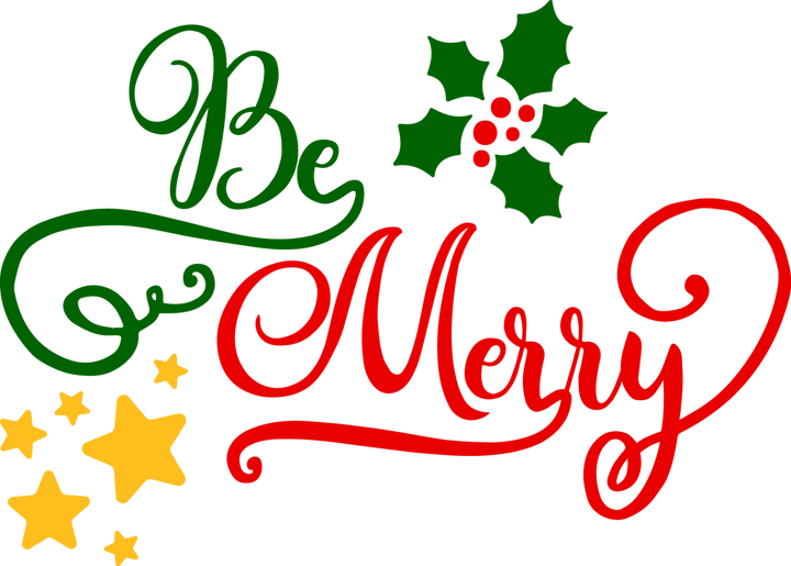 
									Be Merry Stars & Flowers SVG