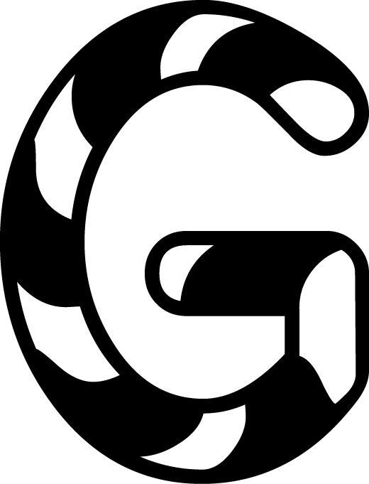 
									Capital Letter G Candy Cane SVG