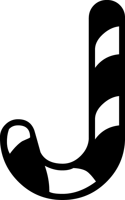 
									Capital Letter J Candy Cane SVG