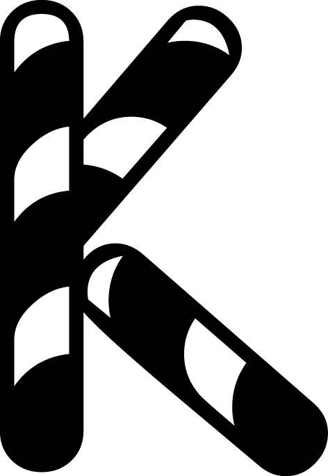
									Capital Letter K Candy Cane SVG