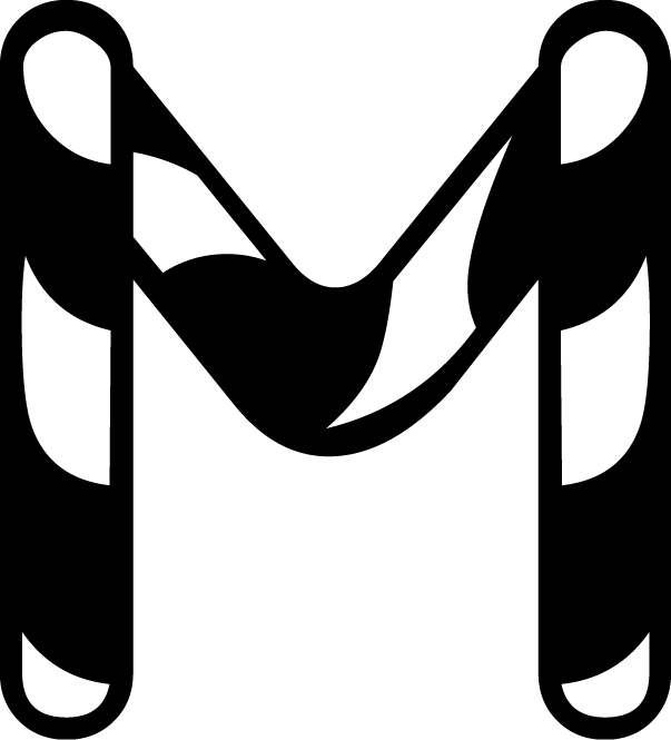 
									Capital Letter M Candy Cane SVG