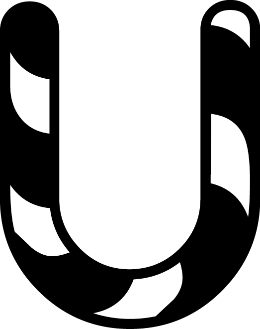 
									Capital Letter U Candy Cane SVG