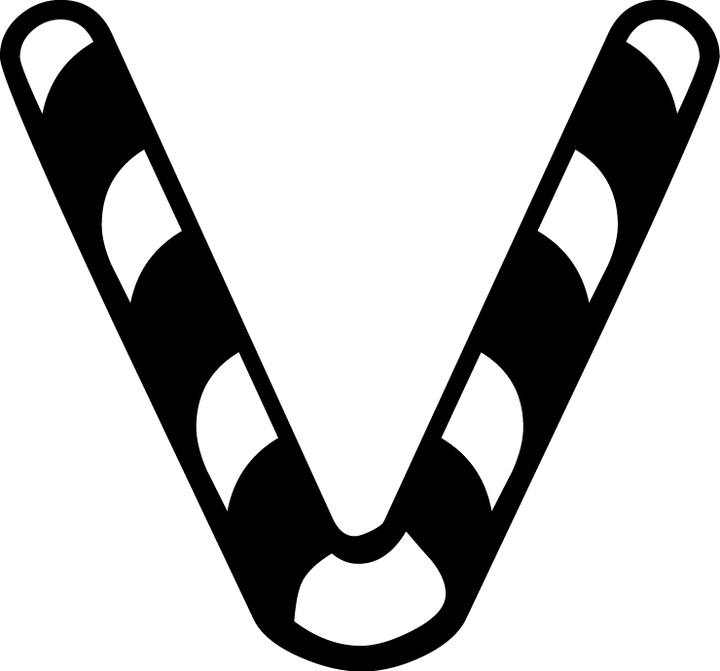 
									Capital Letter V Candy Cane SVG