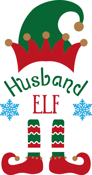
									Christmas Husband Elf with Snowflakes SVG