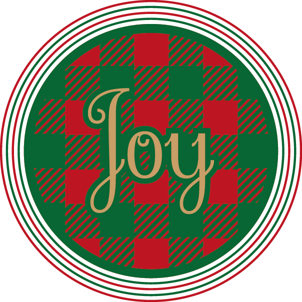 
									Christmas Joy Plaid Circle SVG