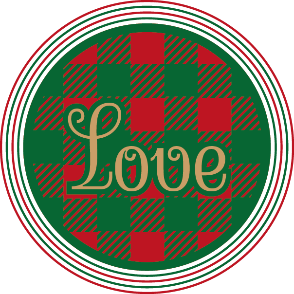 
									Christmas Love Plaid Circle SVG