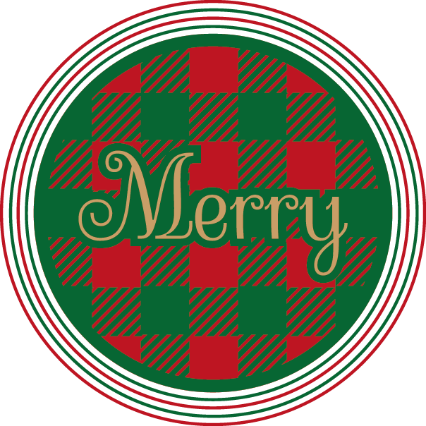 
									Christmas Merry Plaid Circle SVG