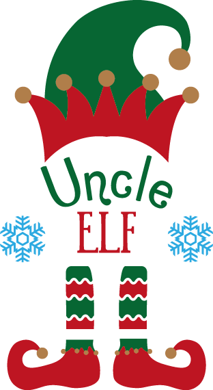 
									Christmas Uncle Elf with Snowflakes SVG