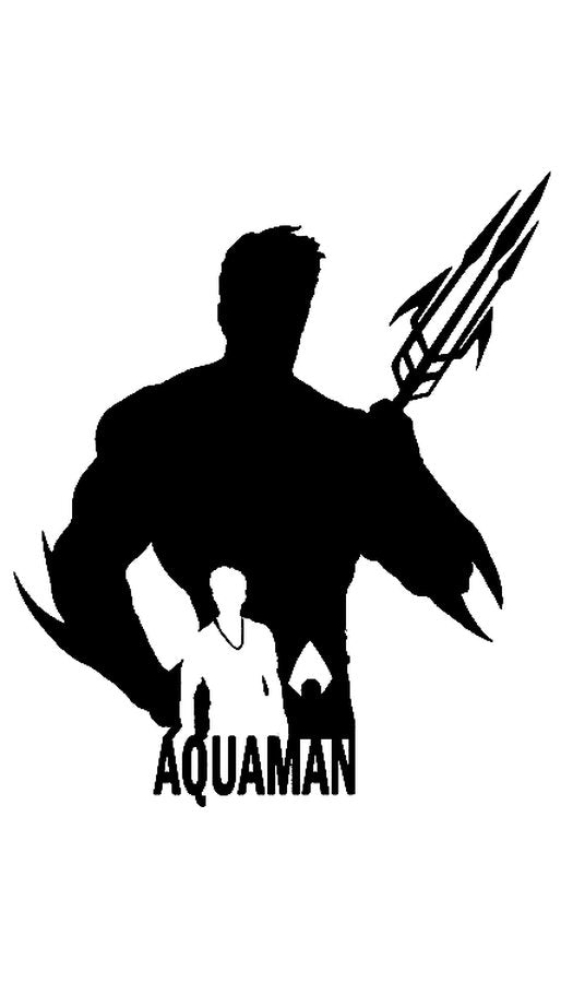 DC Aquaman Silhouette Powerful Stance Trident SVG
