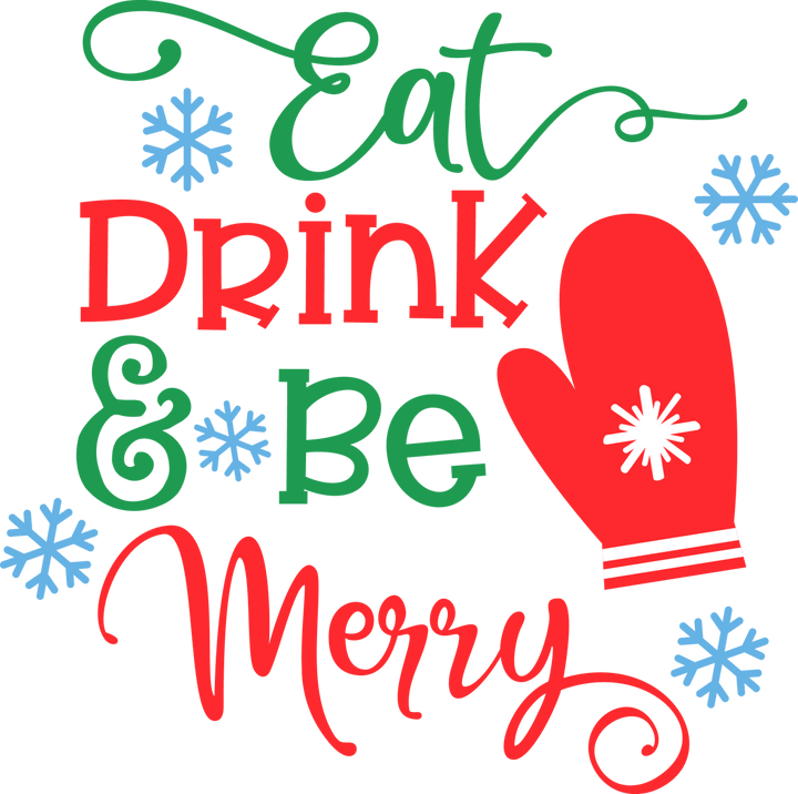 
									Eat Drink Be Merry With Glove Christmas SVG