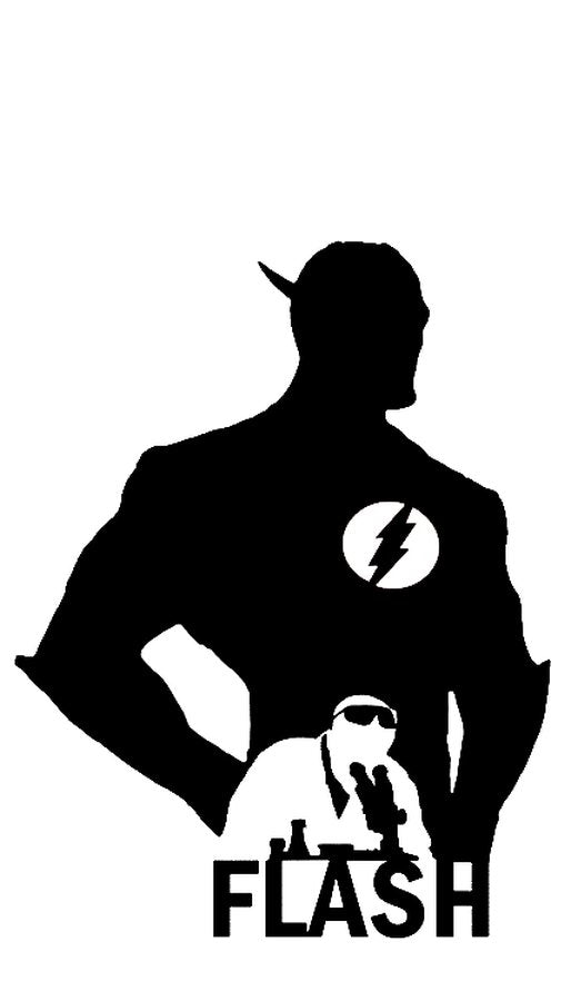 Flash Superhero Silhouette Black White SVG