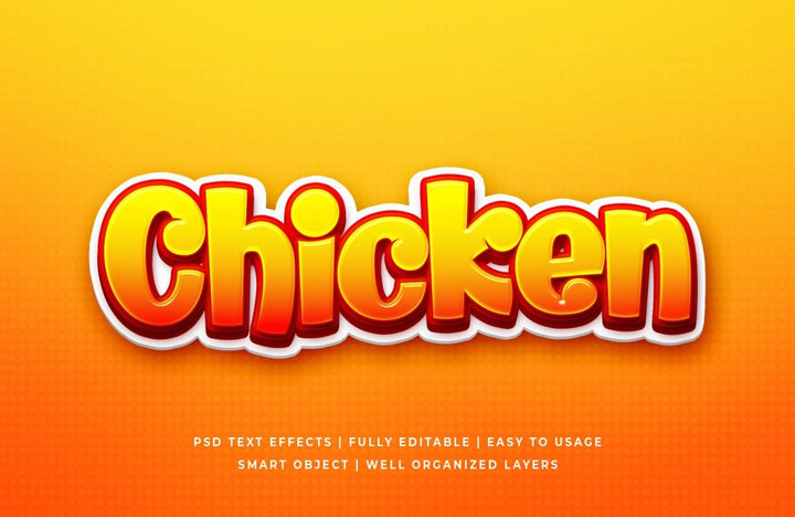 
									Bold Orange Chicken Font Effect PSD Template
