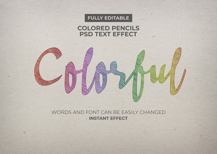 
									Colorful Pencil Panorama Font Effect PSD Template