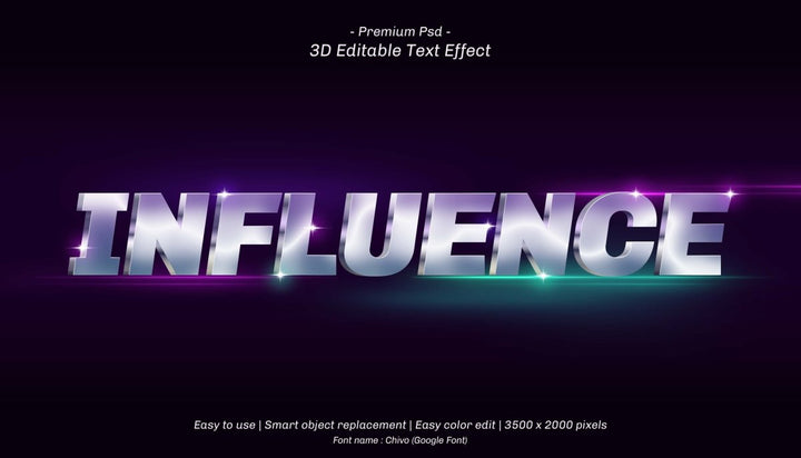
									Futuristic Influence Font Effect PSD Template