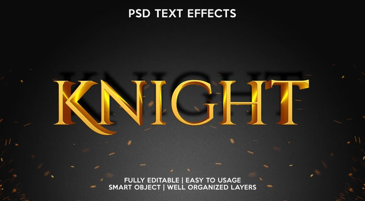 
									Golden Knight Sparkle Font Effect PSD Template